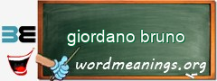 WordMeaning blackboard for giordano bruno